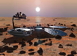 The real Beagle 2, as it
        might have looked on Mars